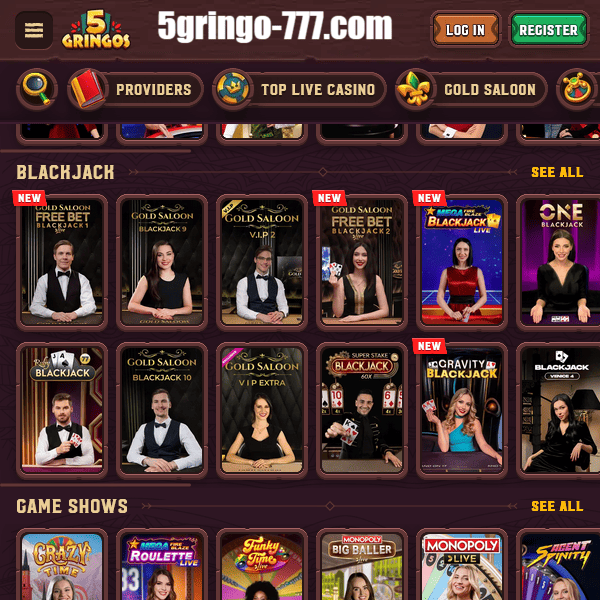Sezioni Roulette e Blackjack 5Gringos